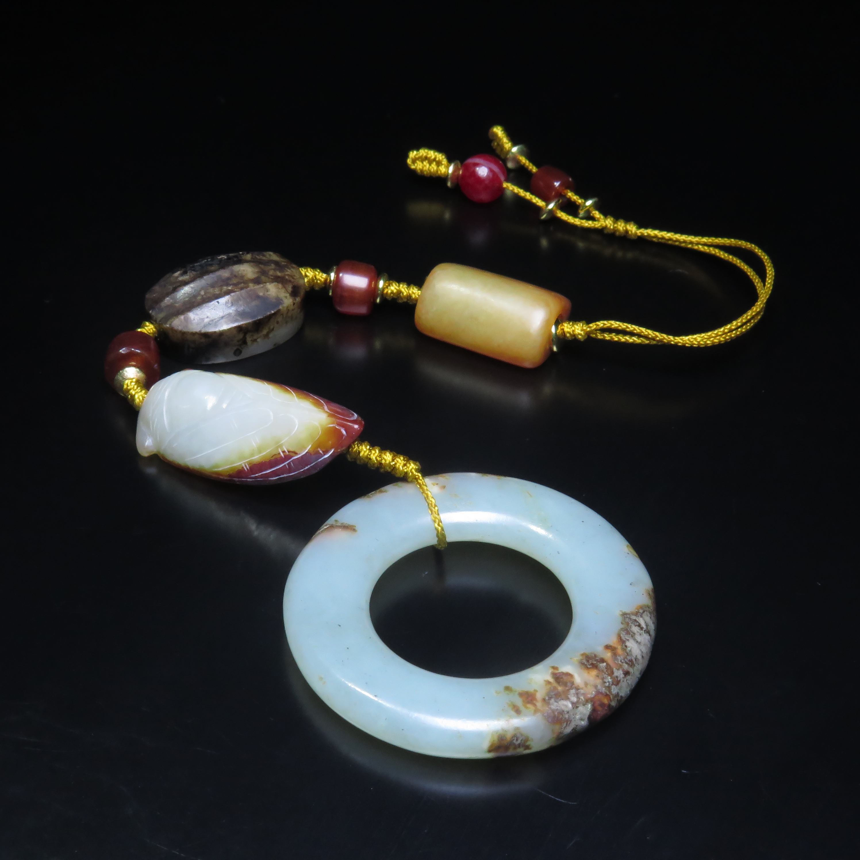 清代玉多宝串/MZ586605/和田玉/民族文物