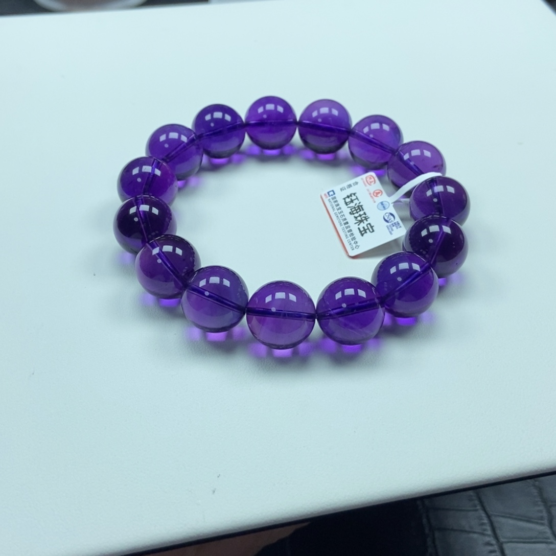 水晶紫水晶手链14.6毫米未镶嵌