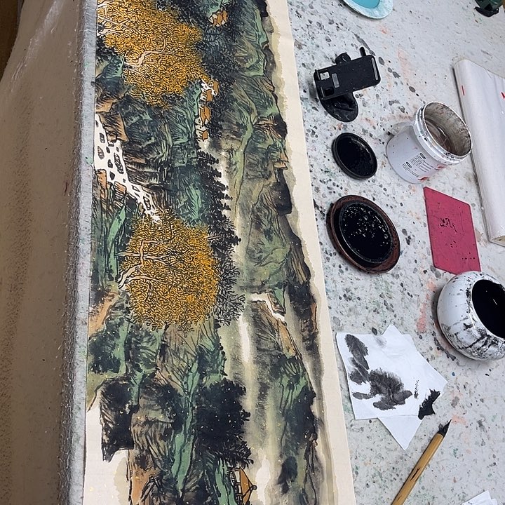 叶***花姜奇老师山水作品