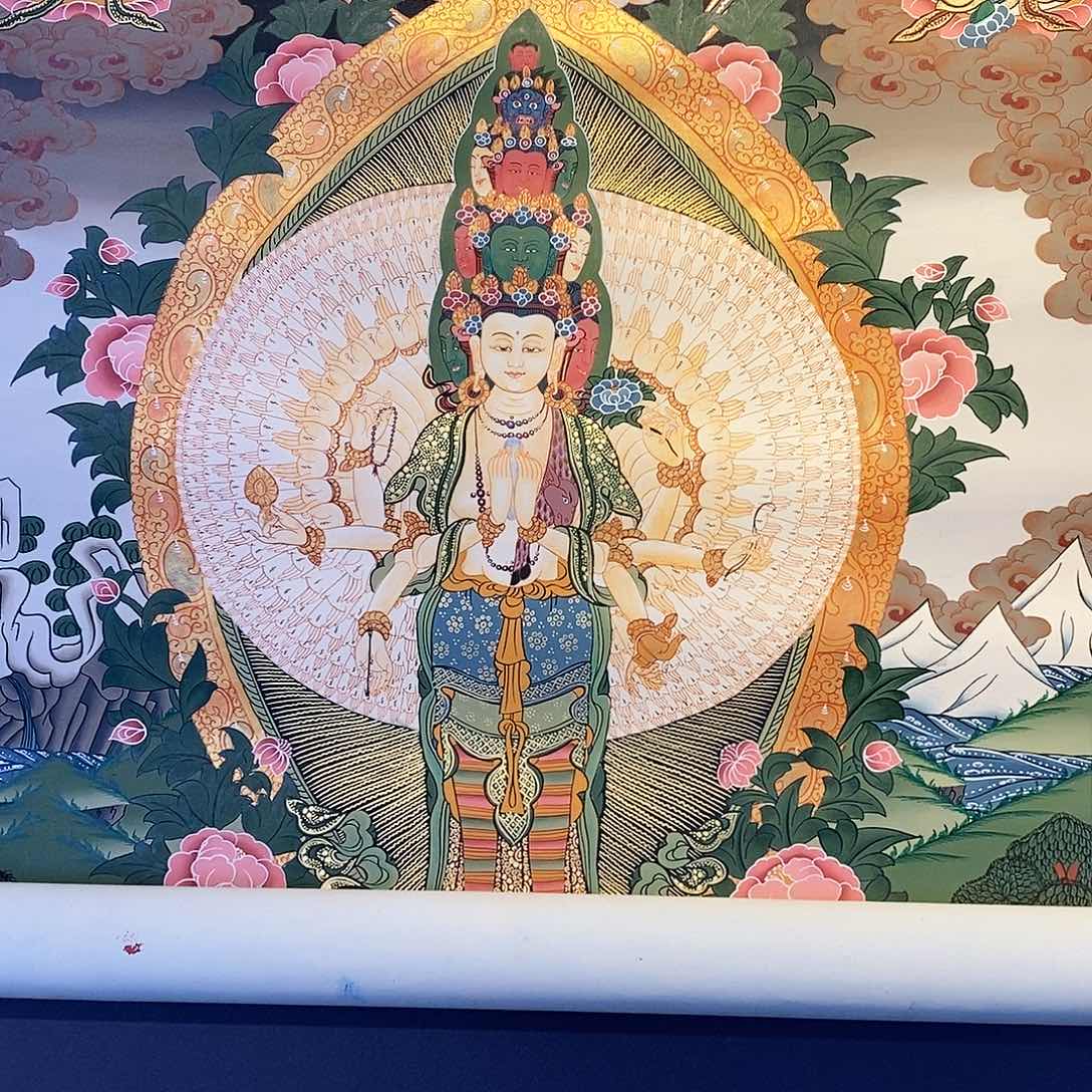 装裱画叮**哐尼泊尔手绘唐卡画芯