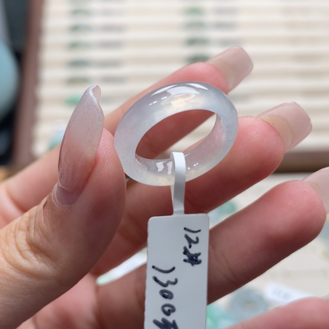 梨***酒翡翠未镶嵌戒圈a36港圈12高冰高透白冰