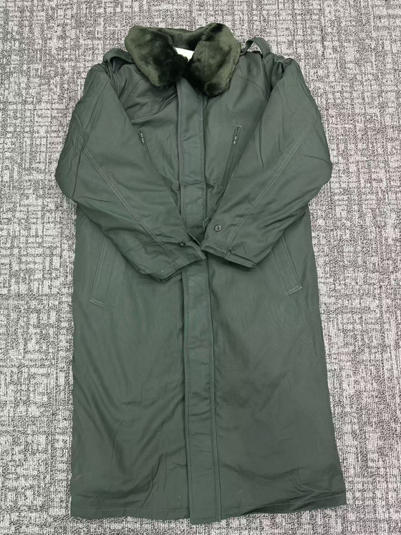 L军绿色户外作训休闲冬季加厚防寒中长款双内胆可拆卸保暖棉大衣