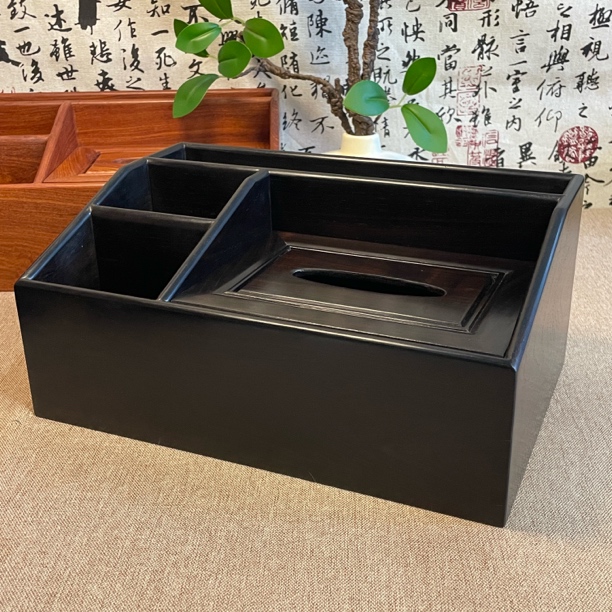 简约风新中式紫光檀木纸巾盒中式纸抽盒纸巾方形笔筒