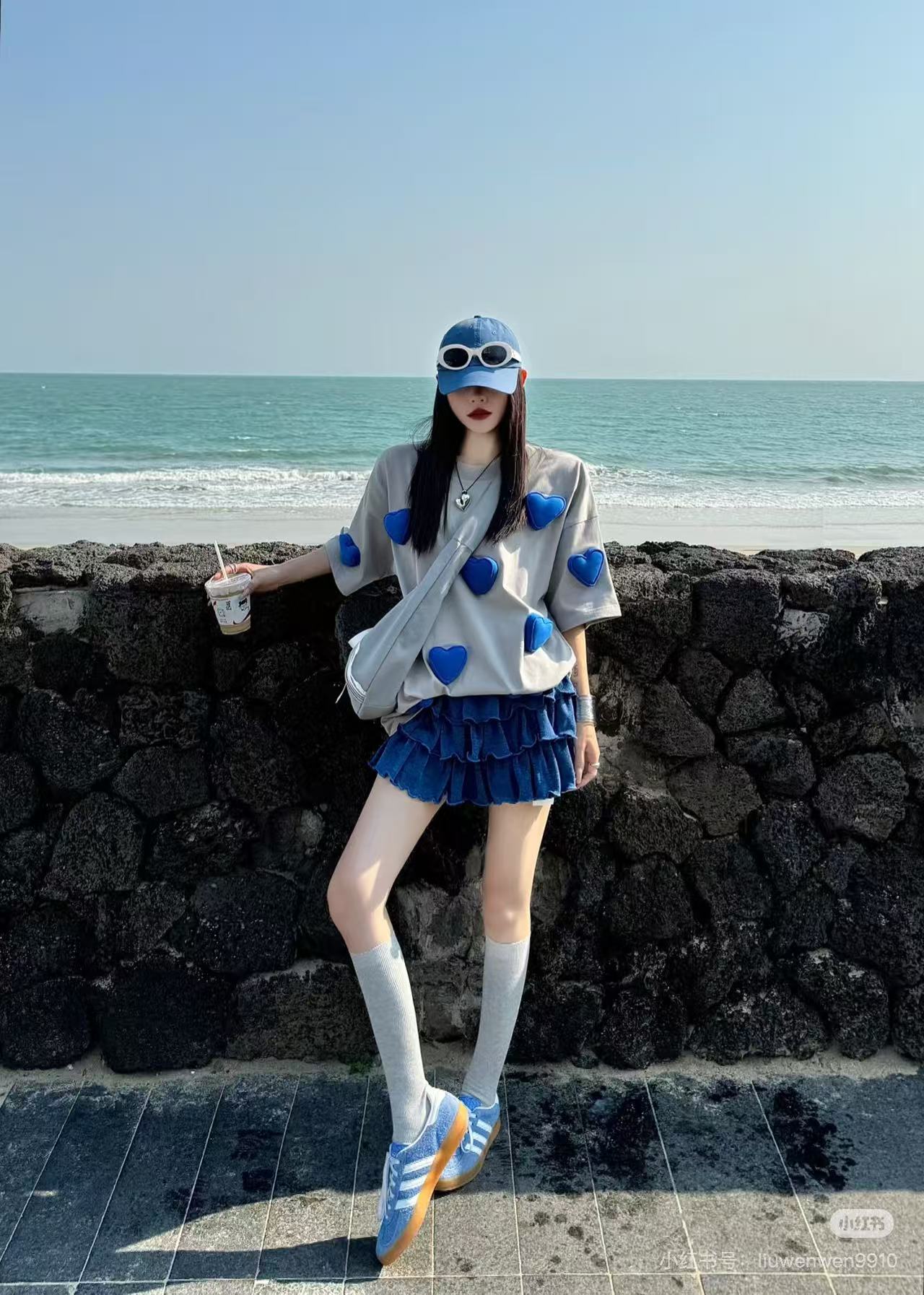 休闲风极简风城市运动风时尚套装ol百搭短裤衬衫牛仔