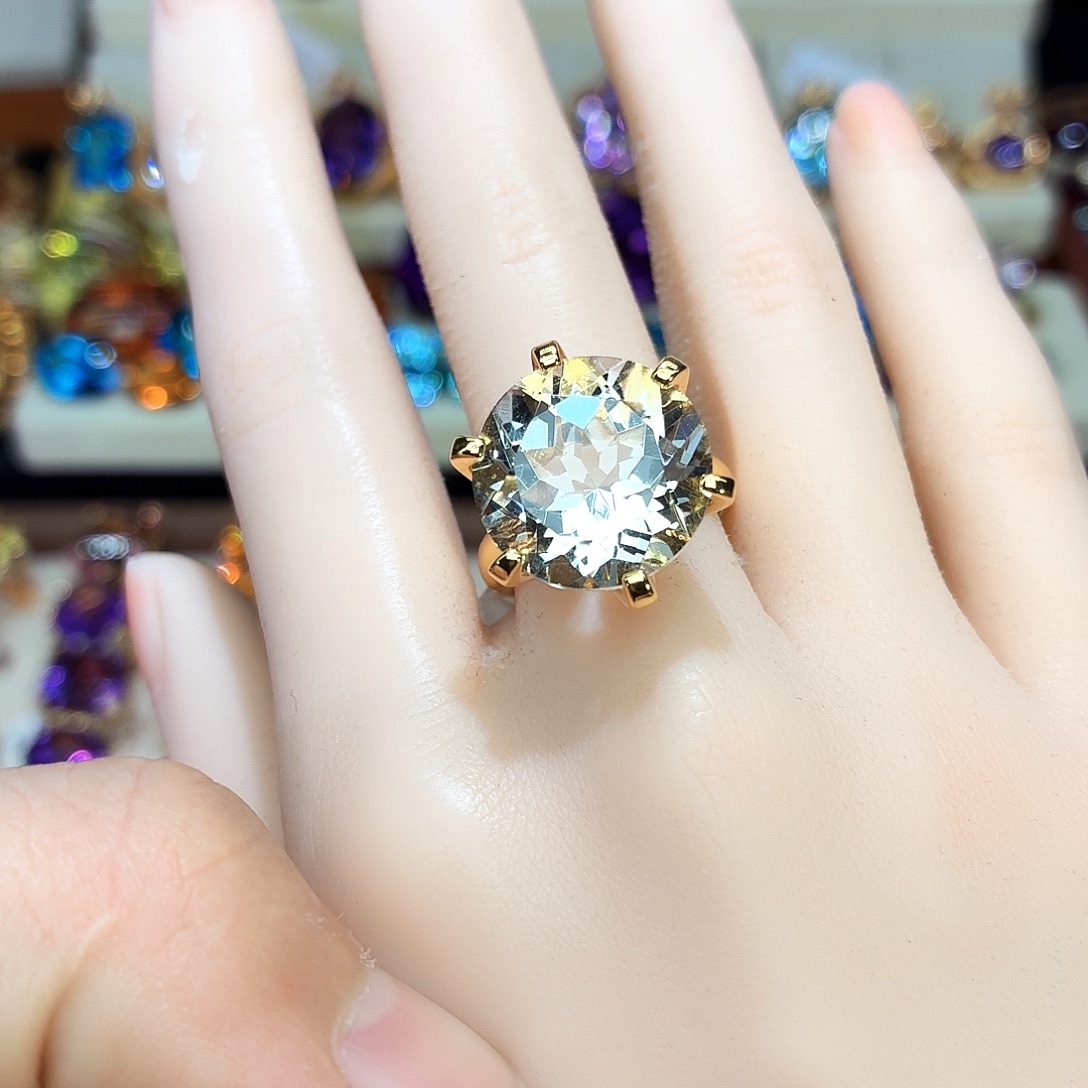 水晶戒指银S925镶嵌