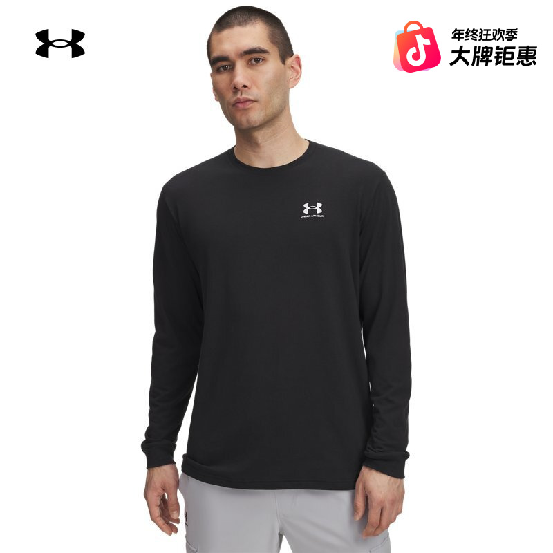 安德玛官方UA秋冬Icon男子宽松运动休闲长袖T恤6005114