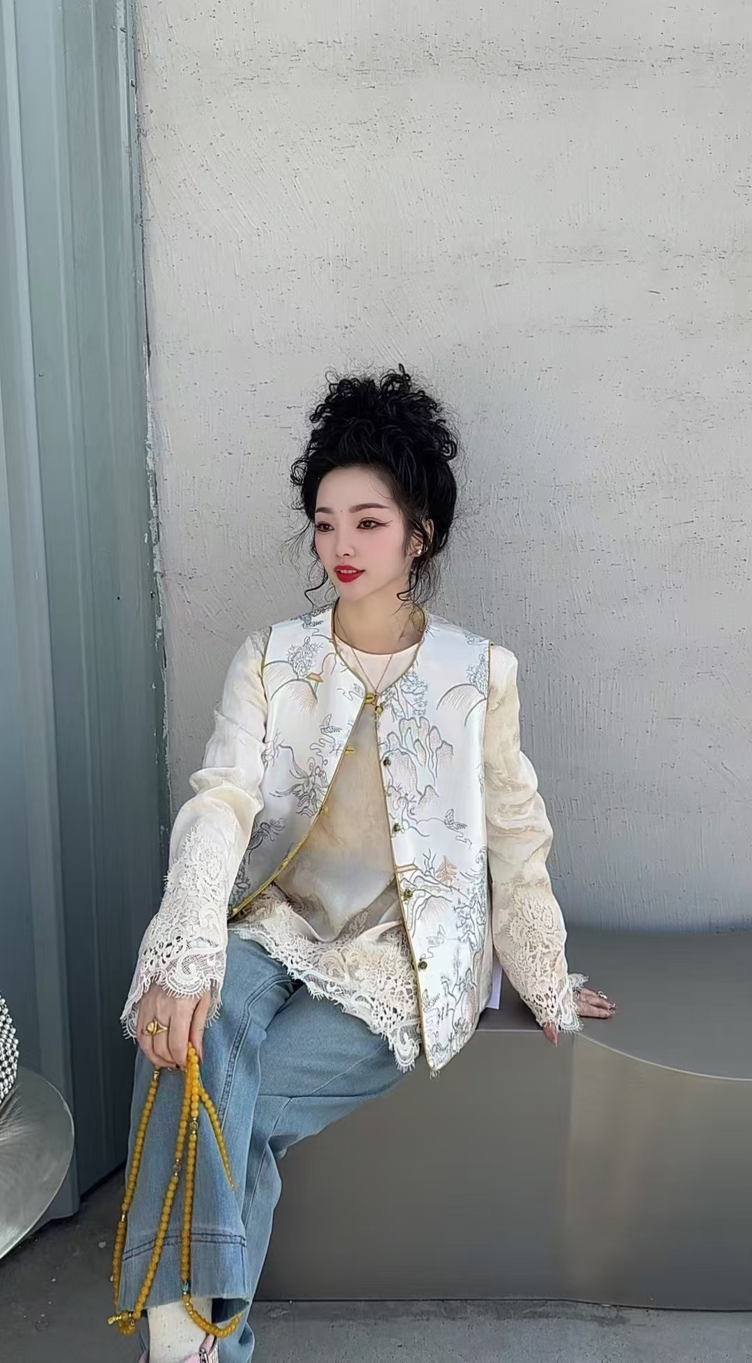 2025早春新款国风两面穿新中式提花刺绣马夹