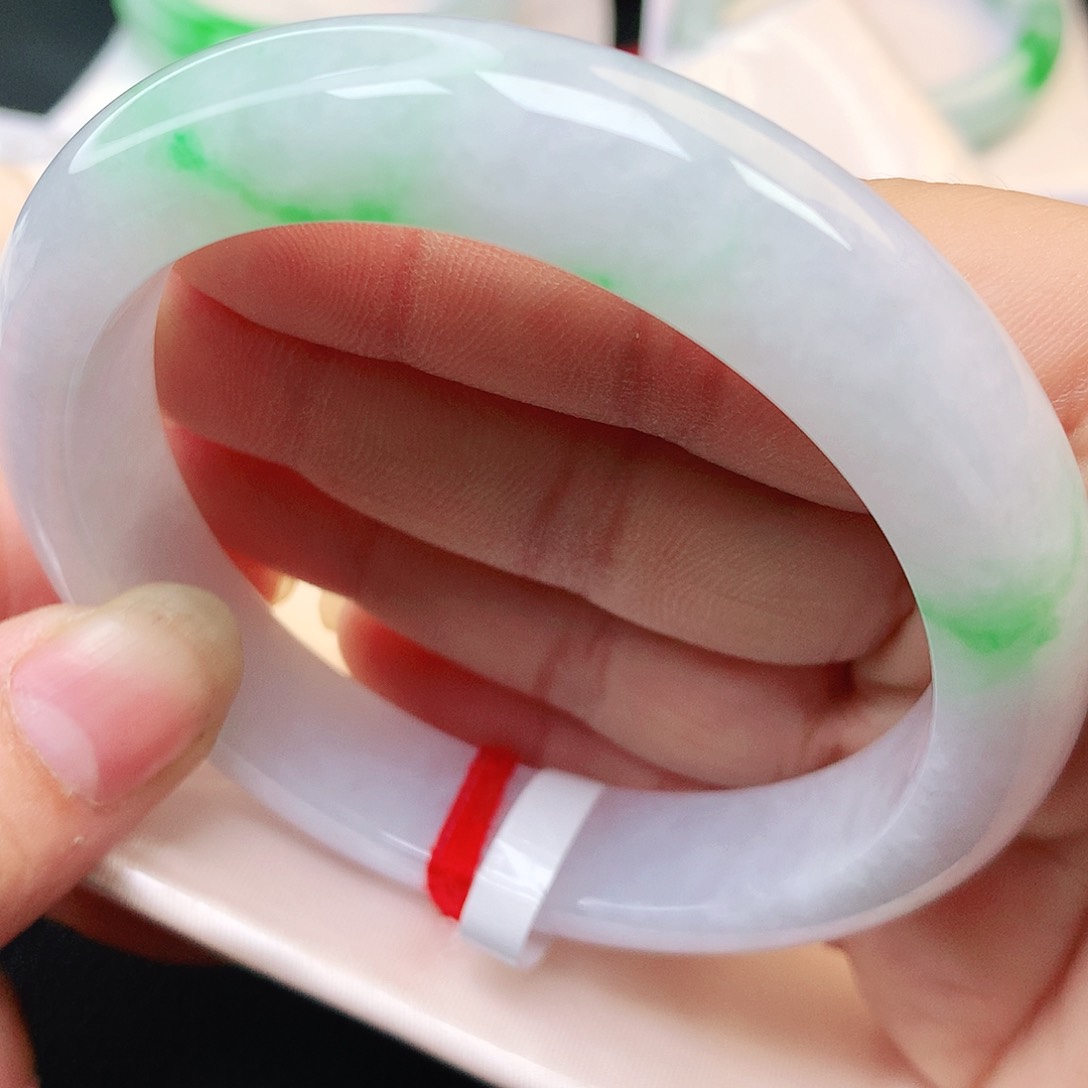 未镶嵌手镯翡翠纯天然A货翡翠老坑白底青164号