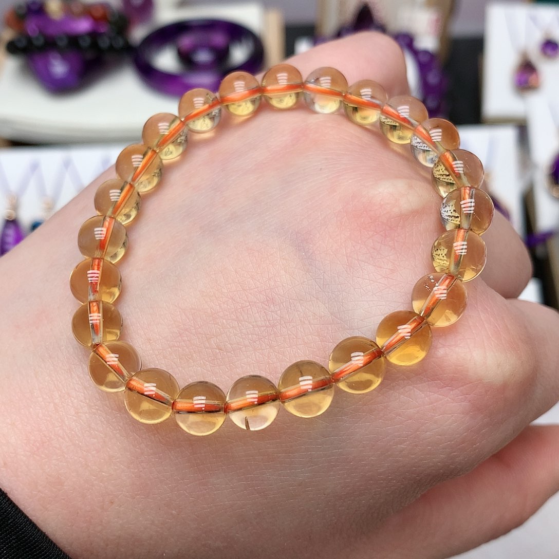 黄晶巴西暴力黄手串未镶嵌