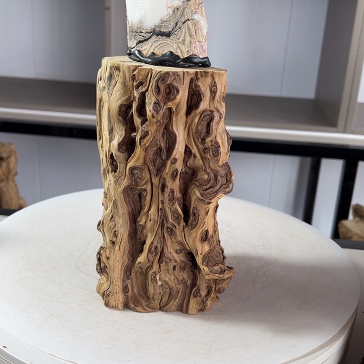 木石榴木榴疤底座摆件