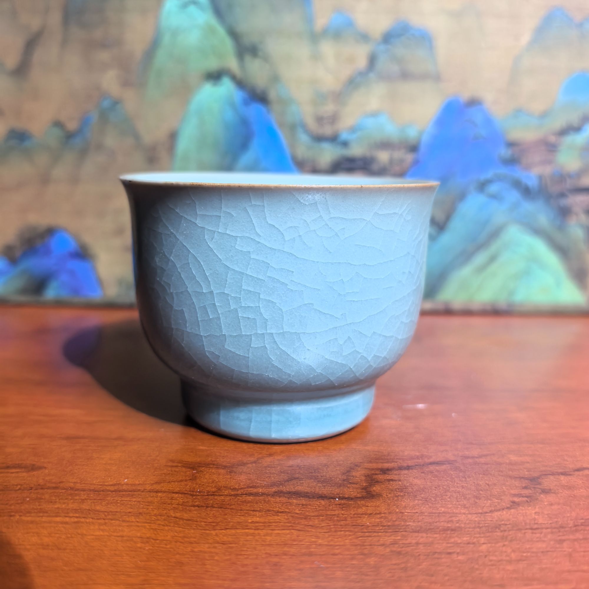 汝瓷仿古釉  玉兰杯