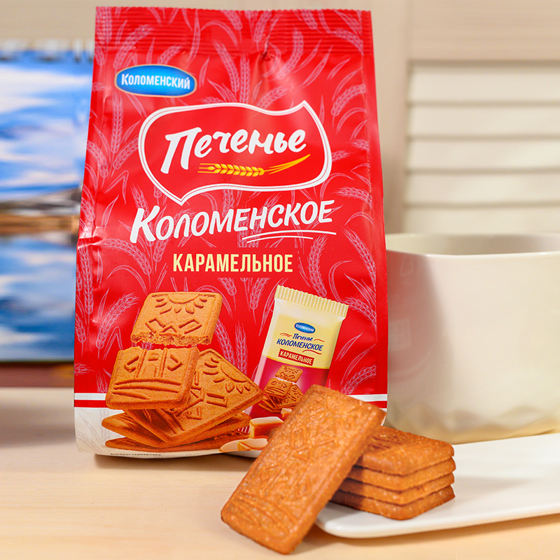 （红袋）俄罗斯进口卡洛姆思克【酥脆焦糖饼干】210克/袋酥脆