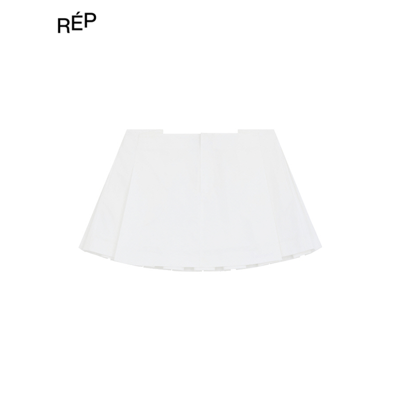 REP-WE11DONE设计师品牌白色褶皱短裙 26PS新款