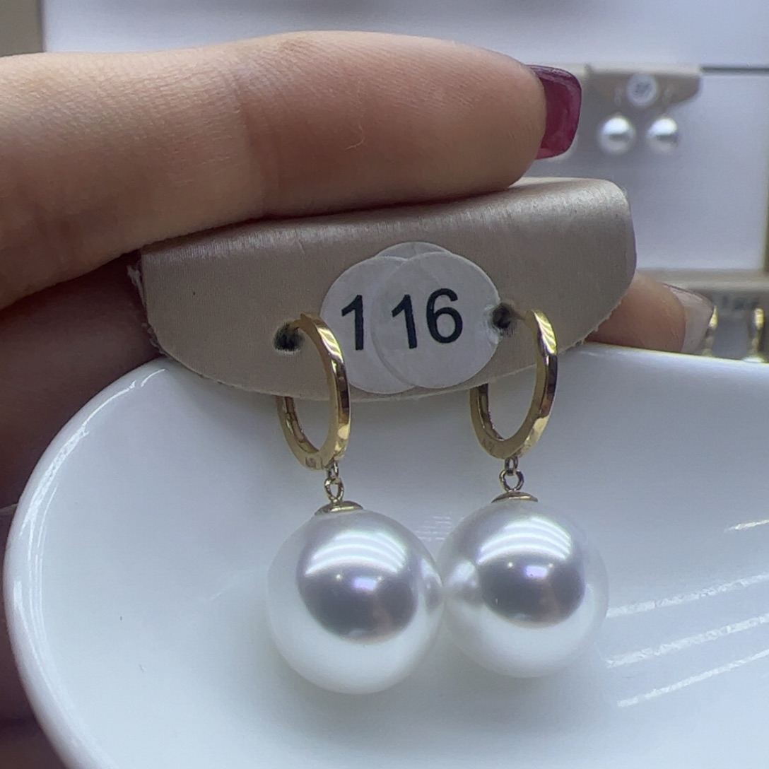 淡水珍珠耳饰18K金镶嵌