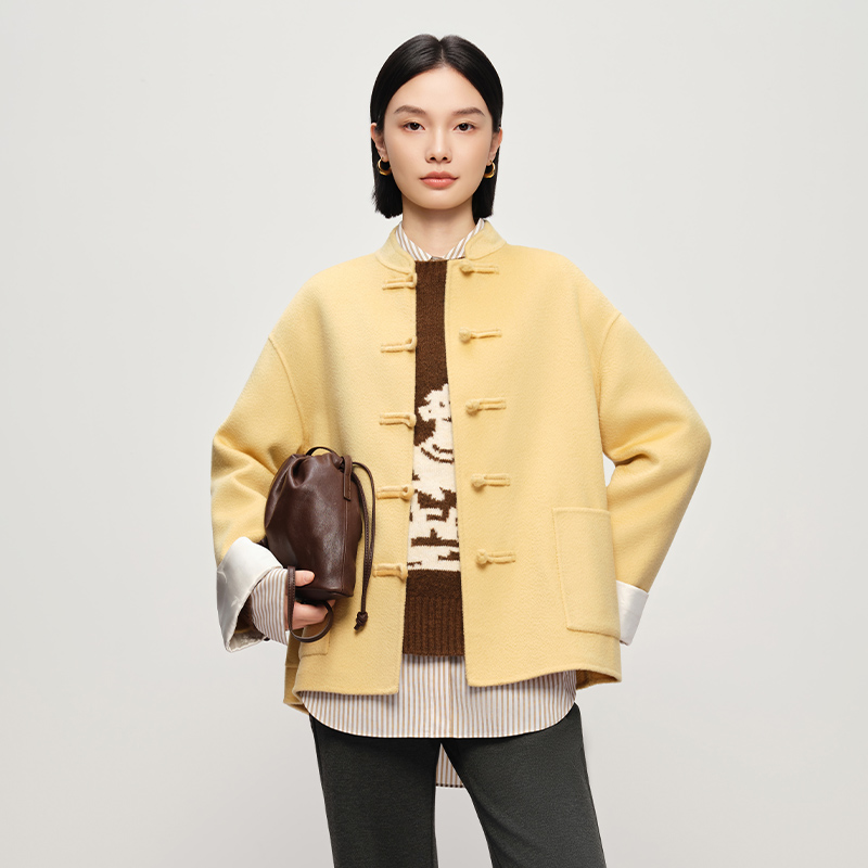 Naivee/纳薇【CC专属】冬100绵羊毛新中式双面大衣249225562