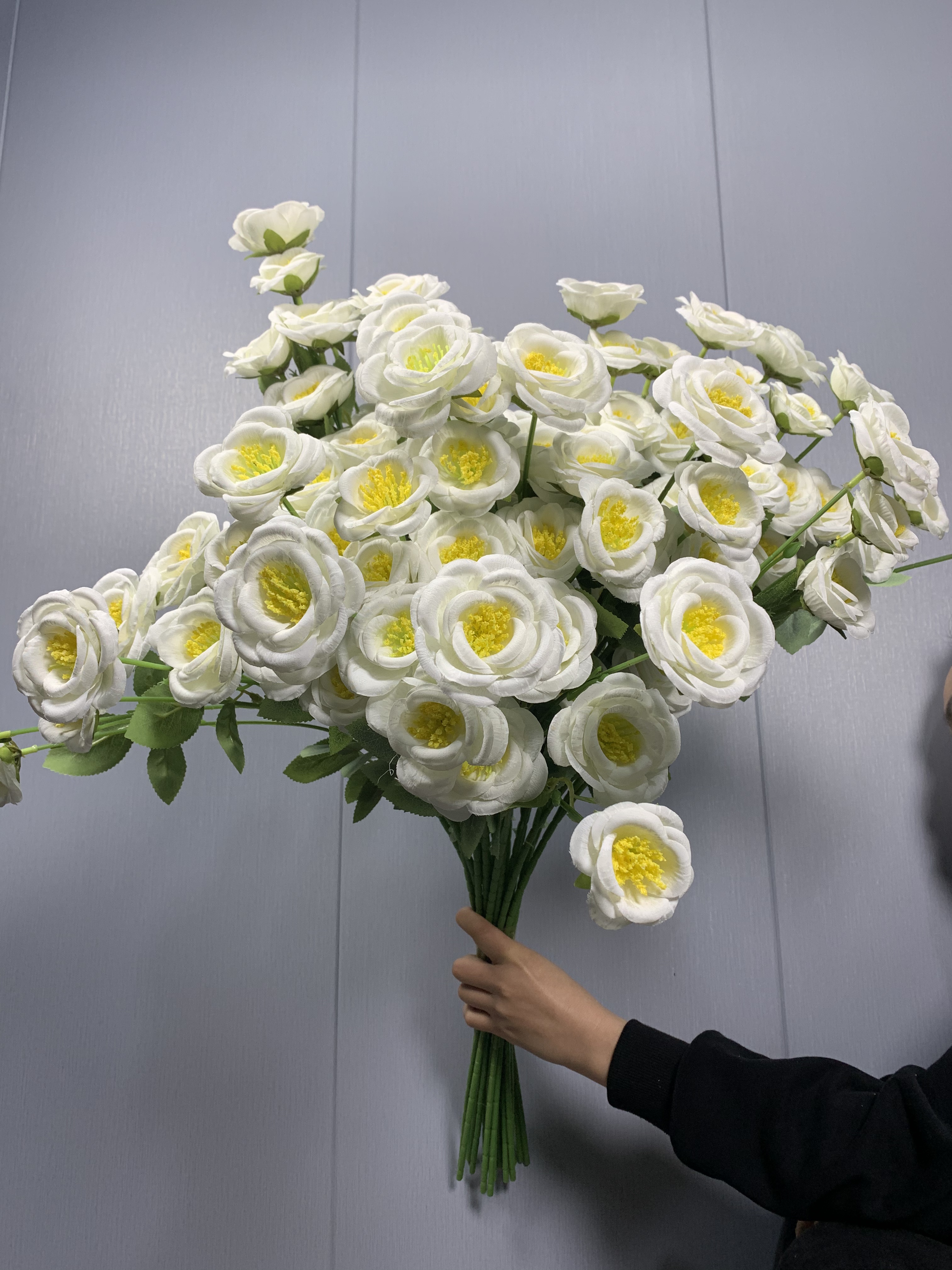 （全场包邮）婚庆 仿真花 批发 6头雪花玫瑰5支