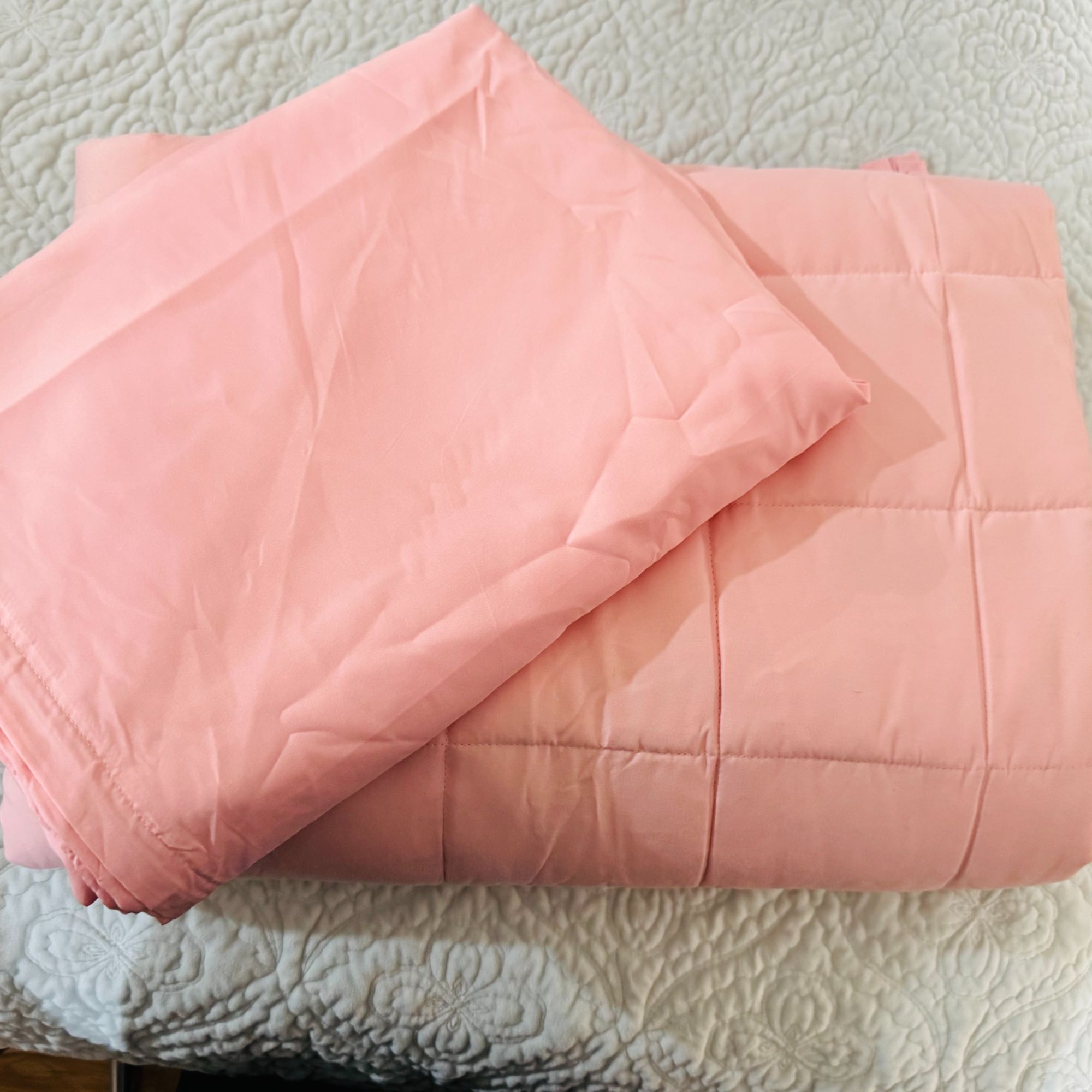 粉色重力被减压助眠两件套（被芯+1个被套）150*200重约15斤