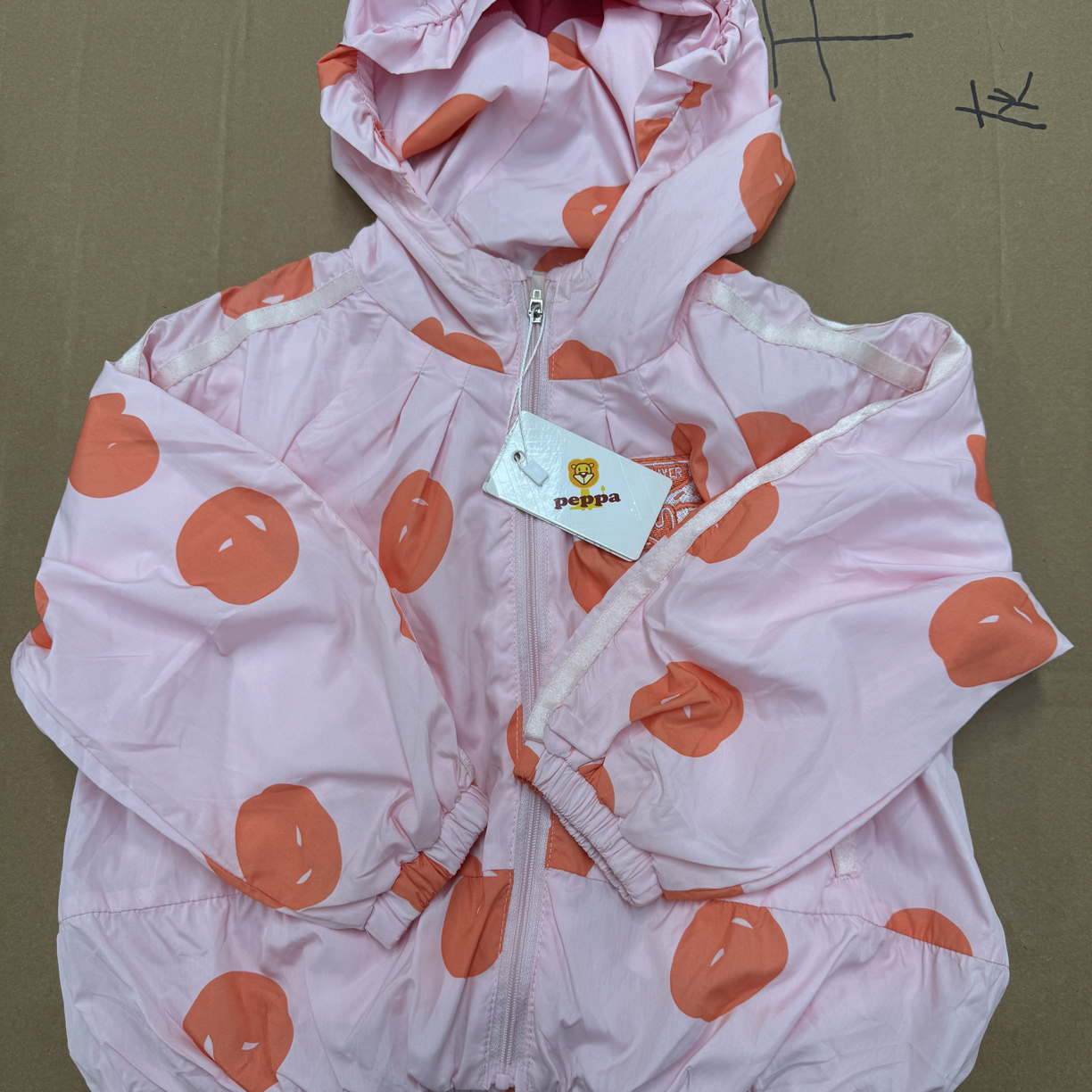 粉色圆点连帽外套850178