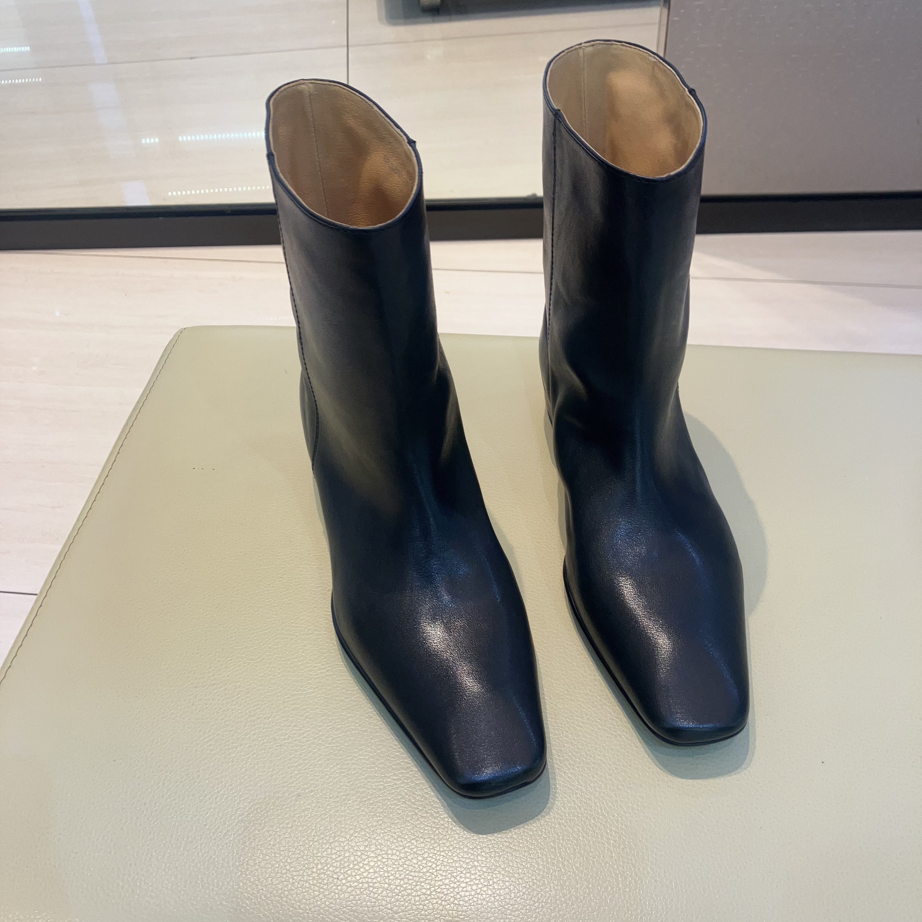 DEEP BREATH深呼吸女鞋牛皮一脚蹬内增高堆堆靴短靴裤靴AX15250