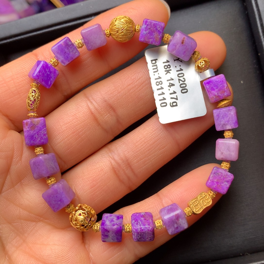 苏纪石（舒俱来）18K金镶嵌手串