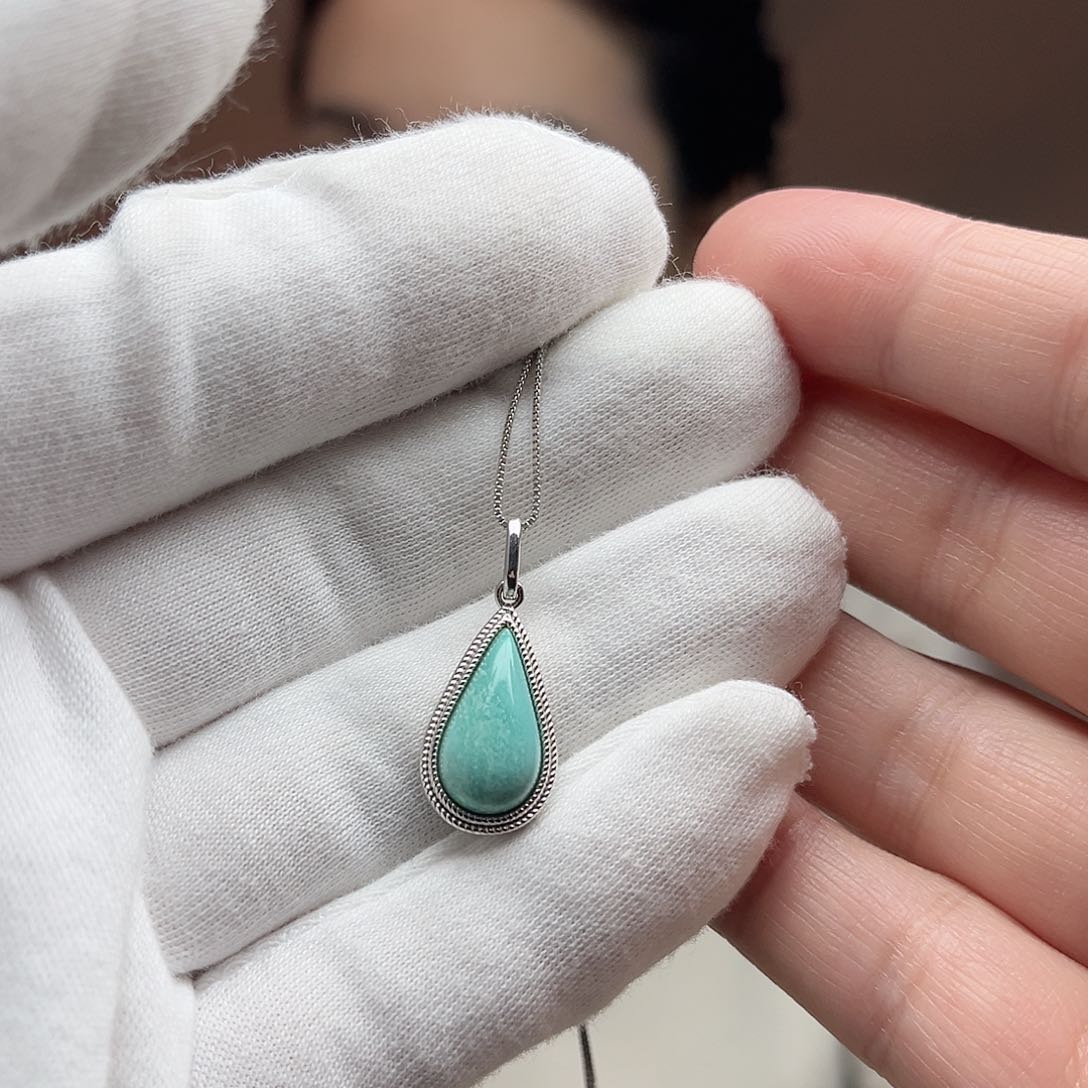 绿松石珠宝奇石银S925镶嵌