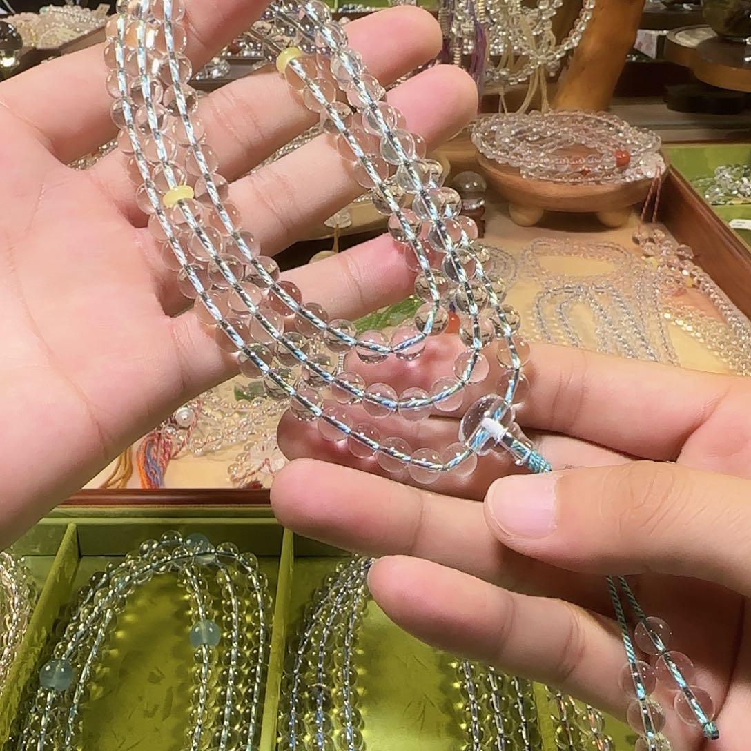 *****未镶嵌手链水晶白水晶108