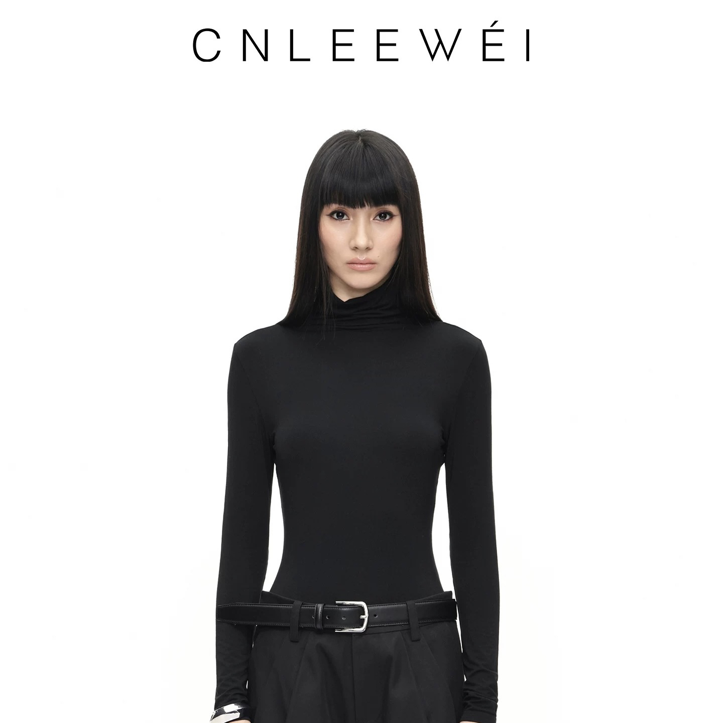 CNLEEWEI 高领打底显瘦衫发热百搭打底连体上衣
