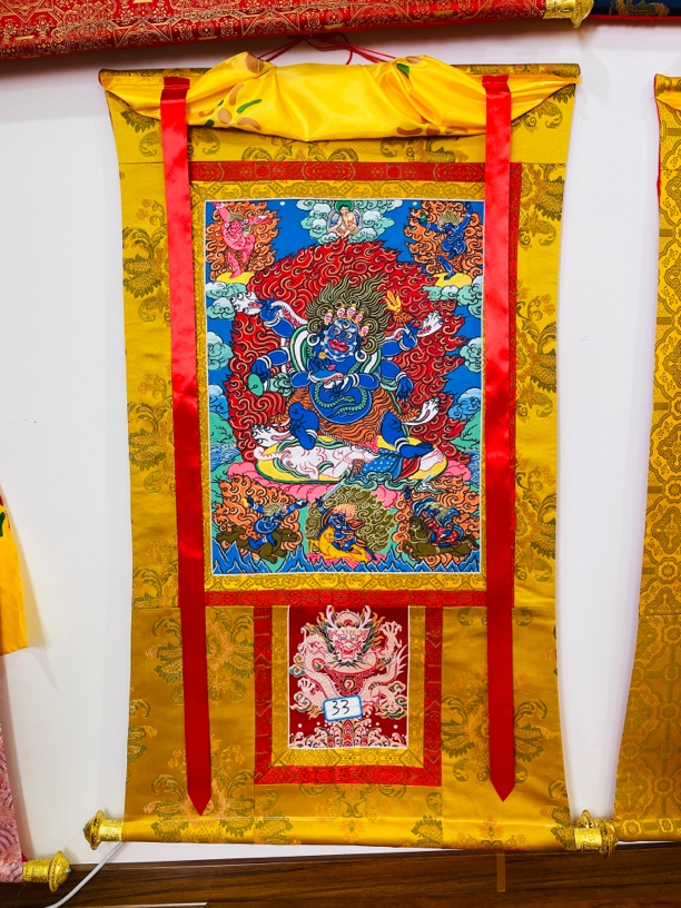 热贡精品唐卡六臂玛哈嘎拉手绘33