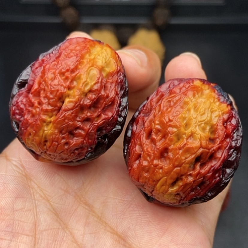 【闪购商品】文玩核桃把件37尺七彩铁狮子头