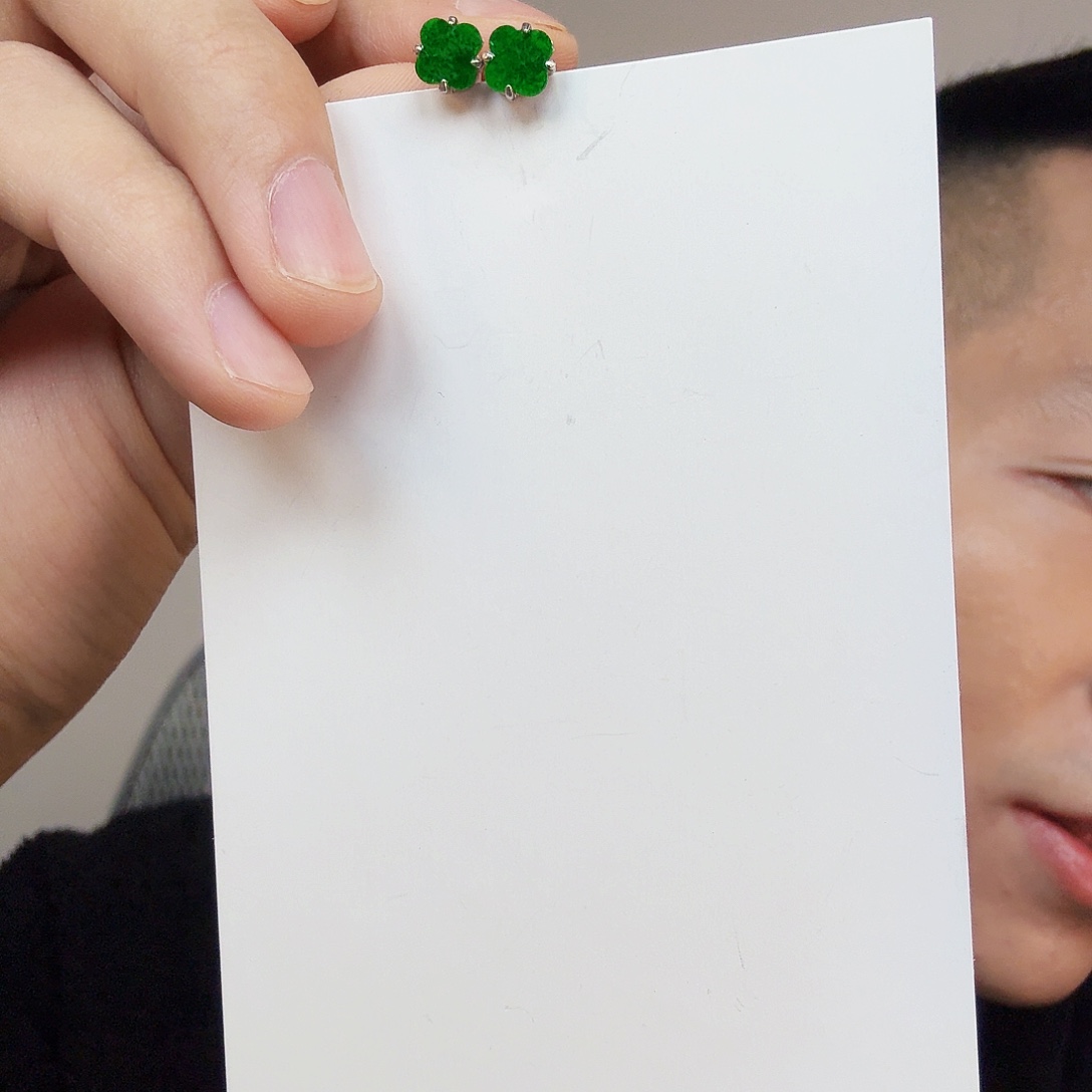 翡翠未镶嵌颈饰一对