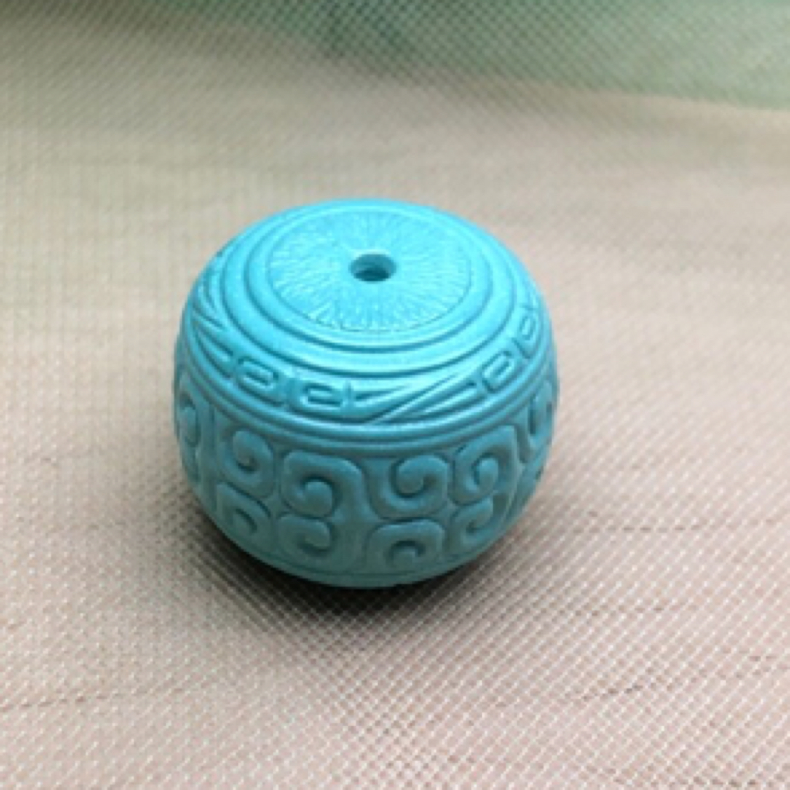 原矿绿松石,全品精工回纹老型.16mm