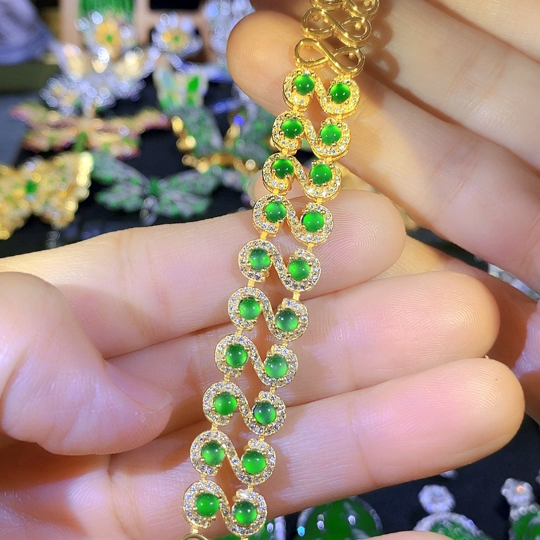 吊坠(不含链)银S925镶嵌翡翠