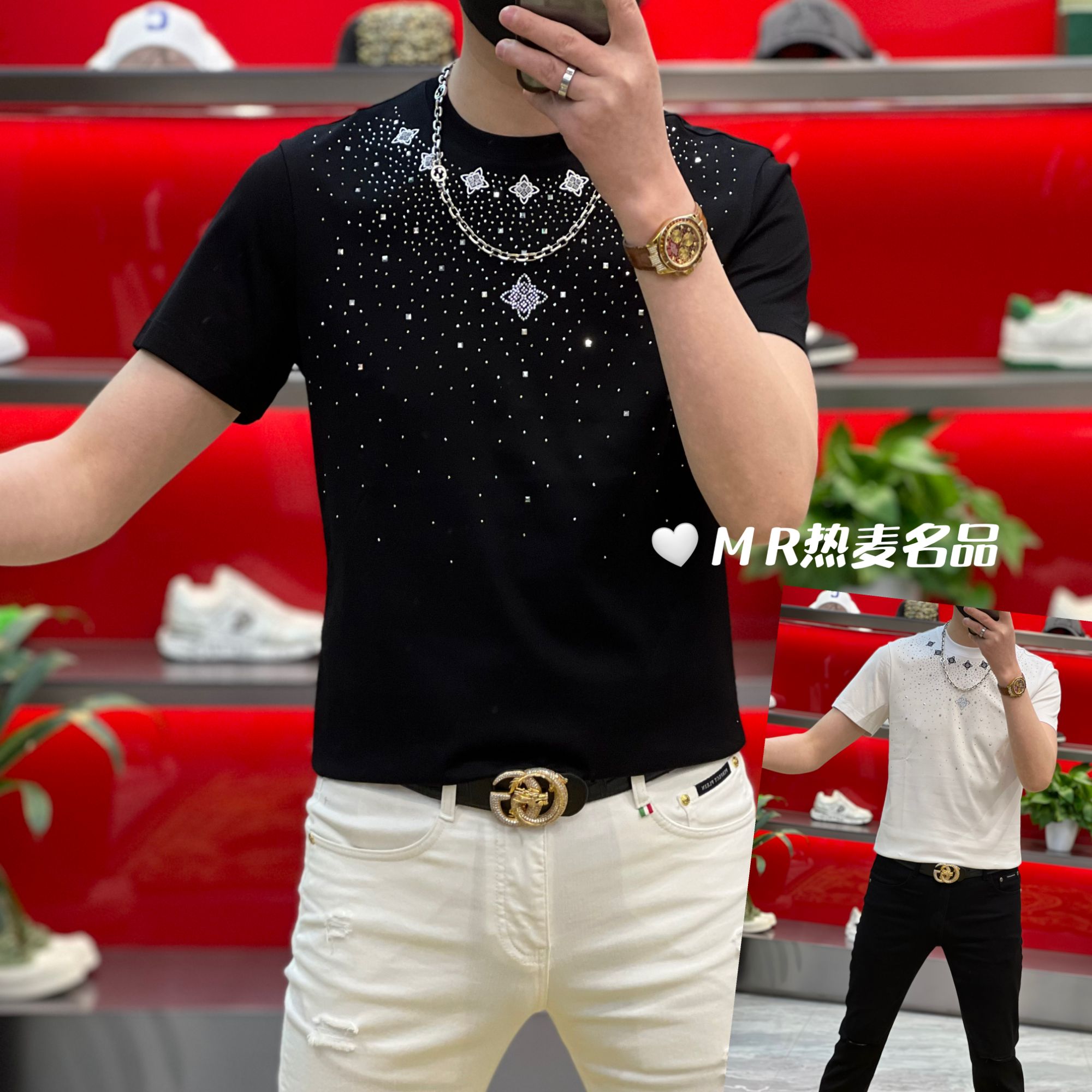 【热麦甄选】春夏短袖T恤满天星25款 男士修身高端弹力透气舒适T恤