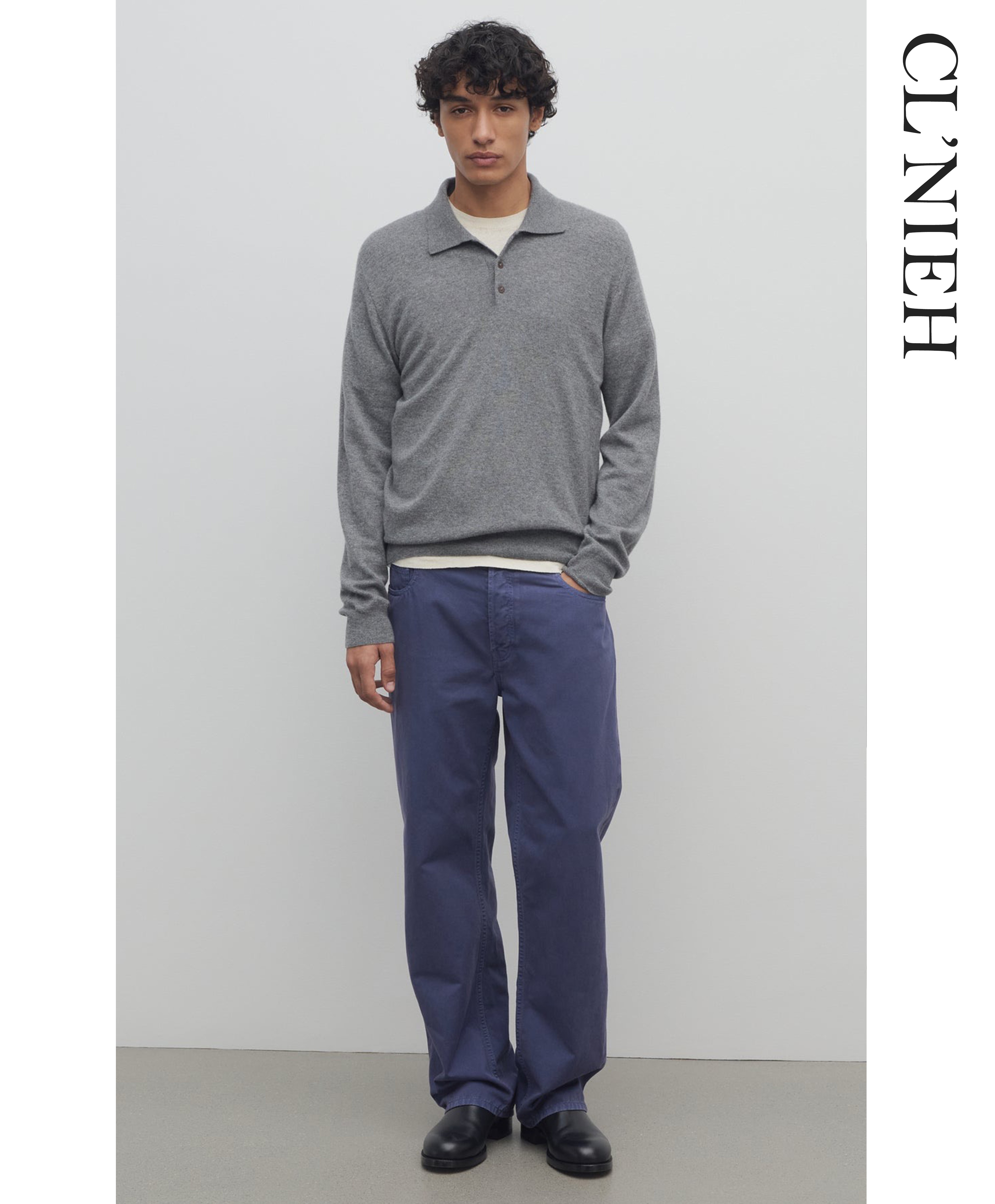 CLNIEH |静奢老钱ROW风Ross 成衣染色水洗做旧复古冰雾棉法工裤