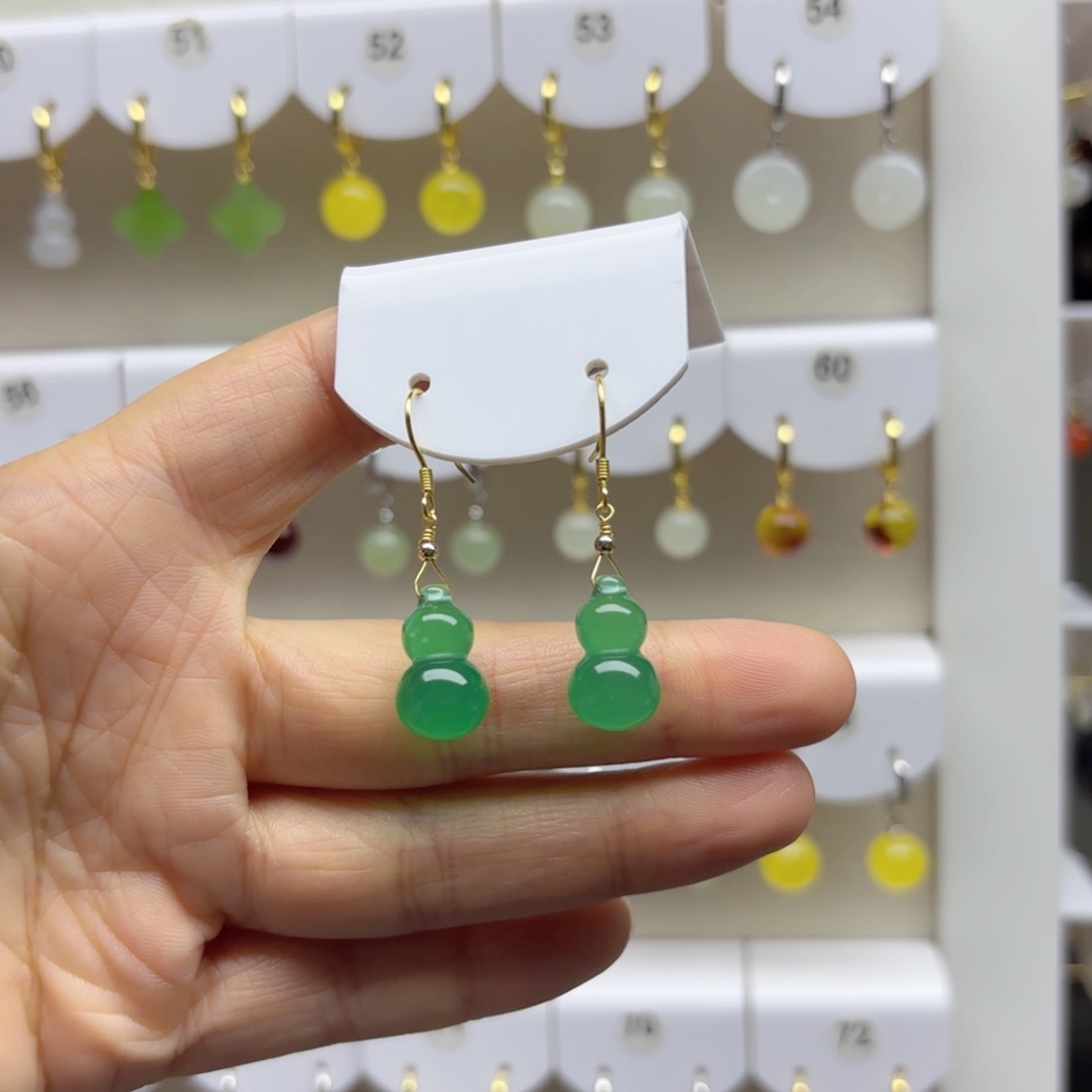 银S925镶嵌耳饰玛瑙/玉髓