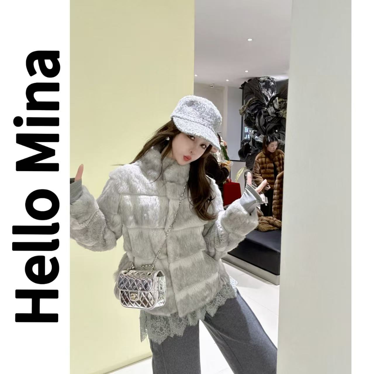 251123新款立领横排兔毛毛外套