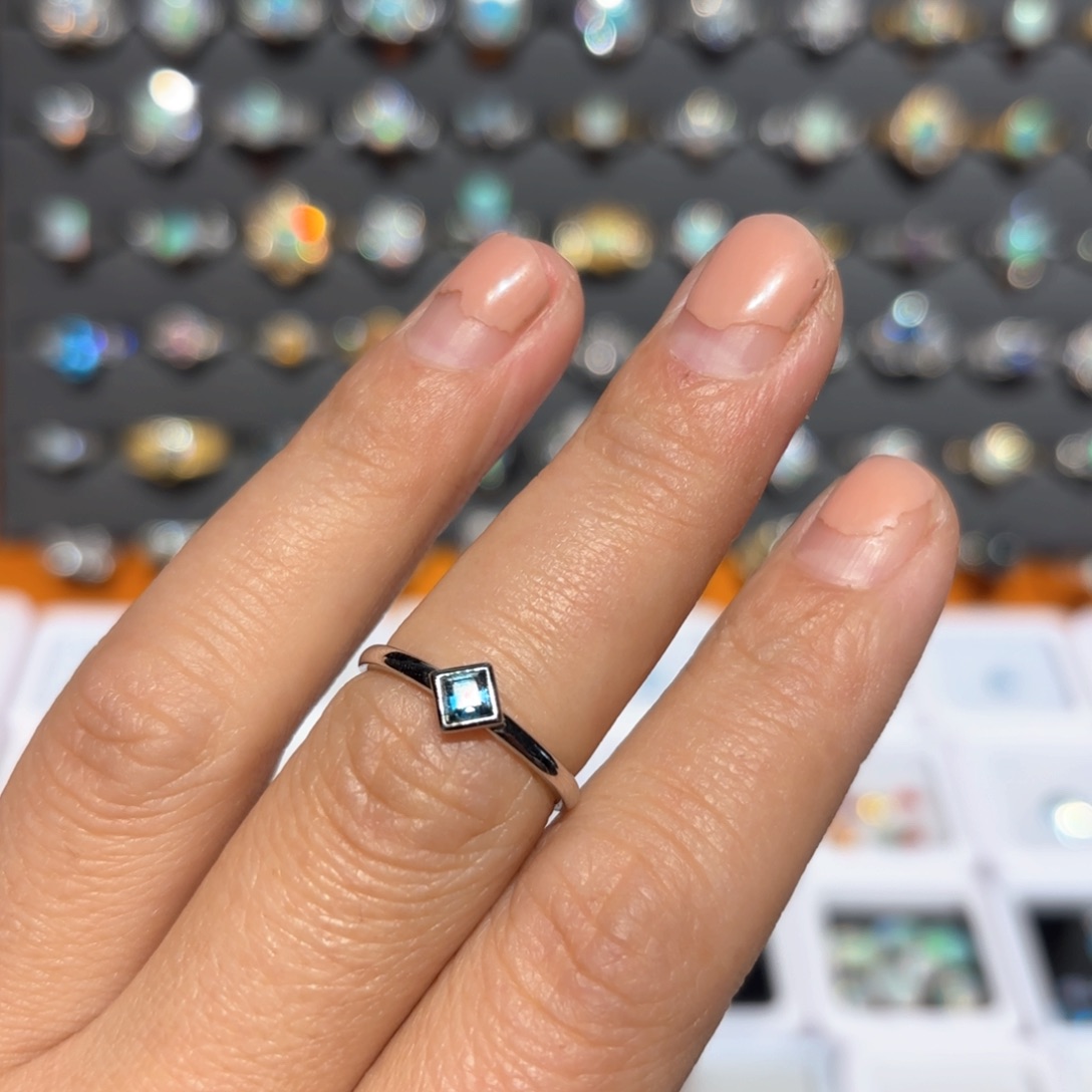 欧泊戒指银S925镶嵌欧泊戒指