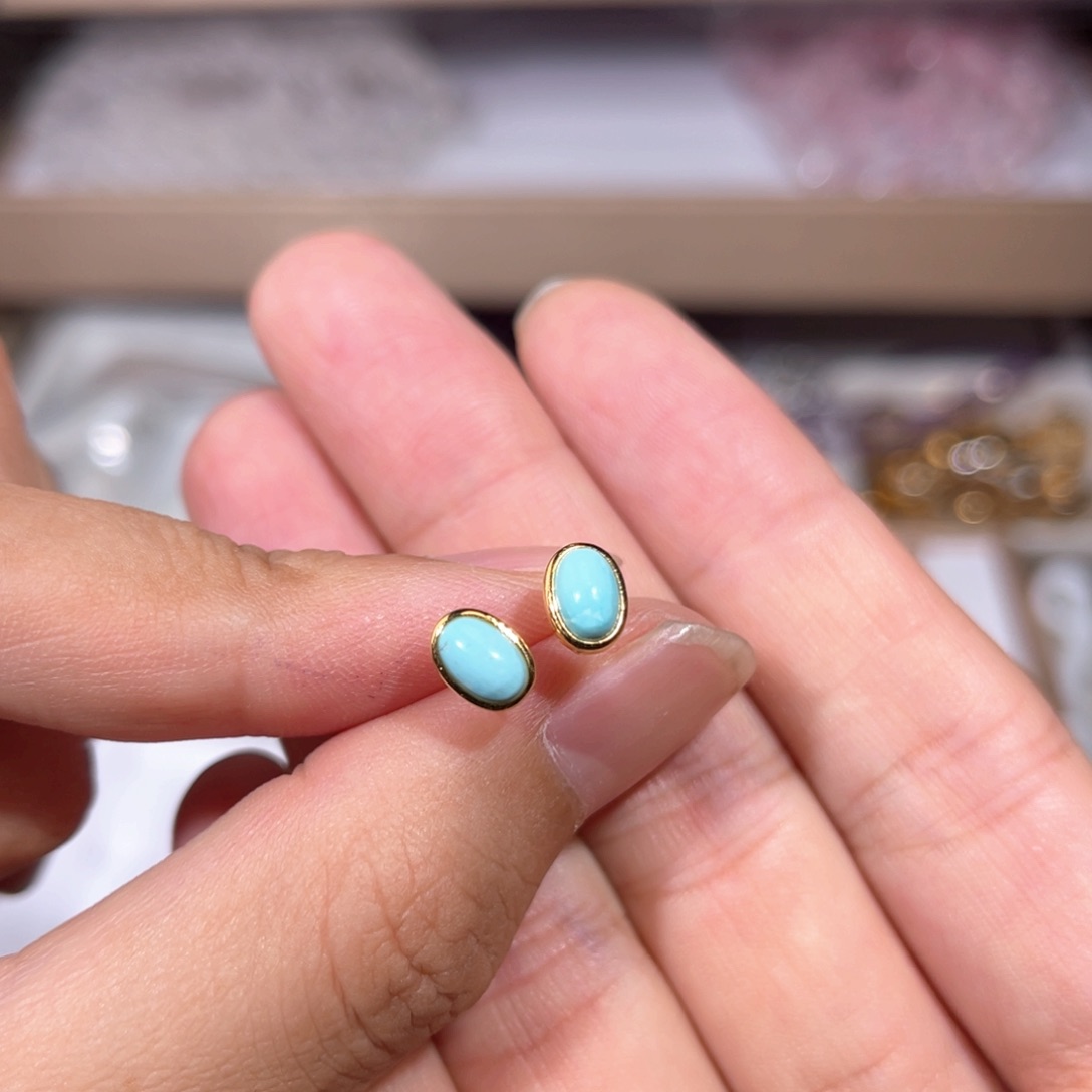 水晶耳饰银S925镶嵌松松009