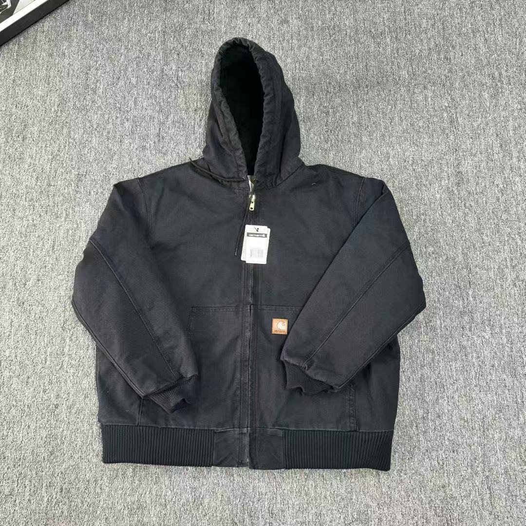 J130 美式复古底特律帆布夹克工装连帽外套