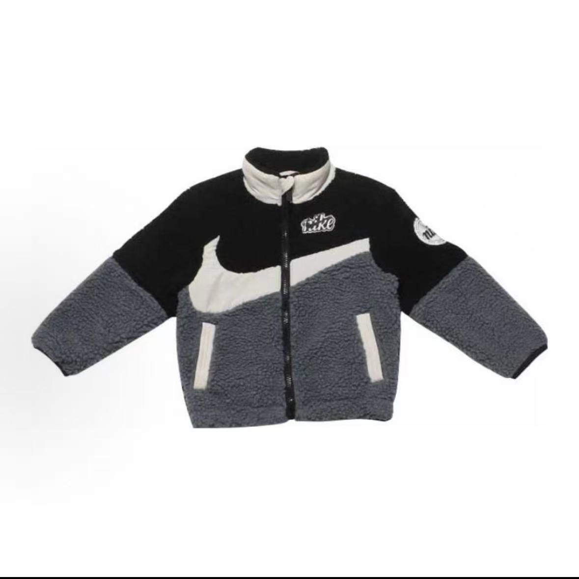 NIKE/耐克字母印花图案拉链立领夹克外套灰色 DZ9740-010