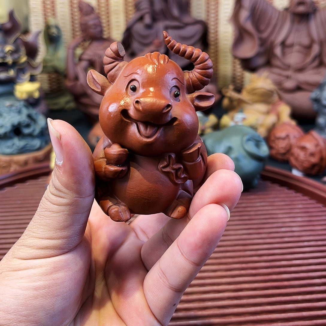 紫砂茶杯高端茶宠系列大水牛断角