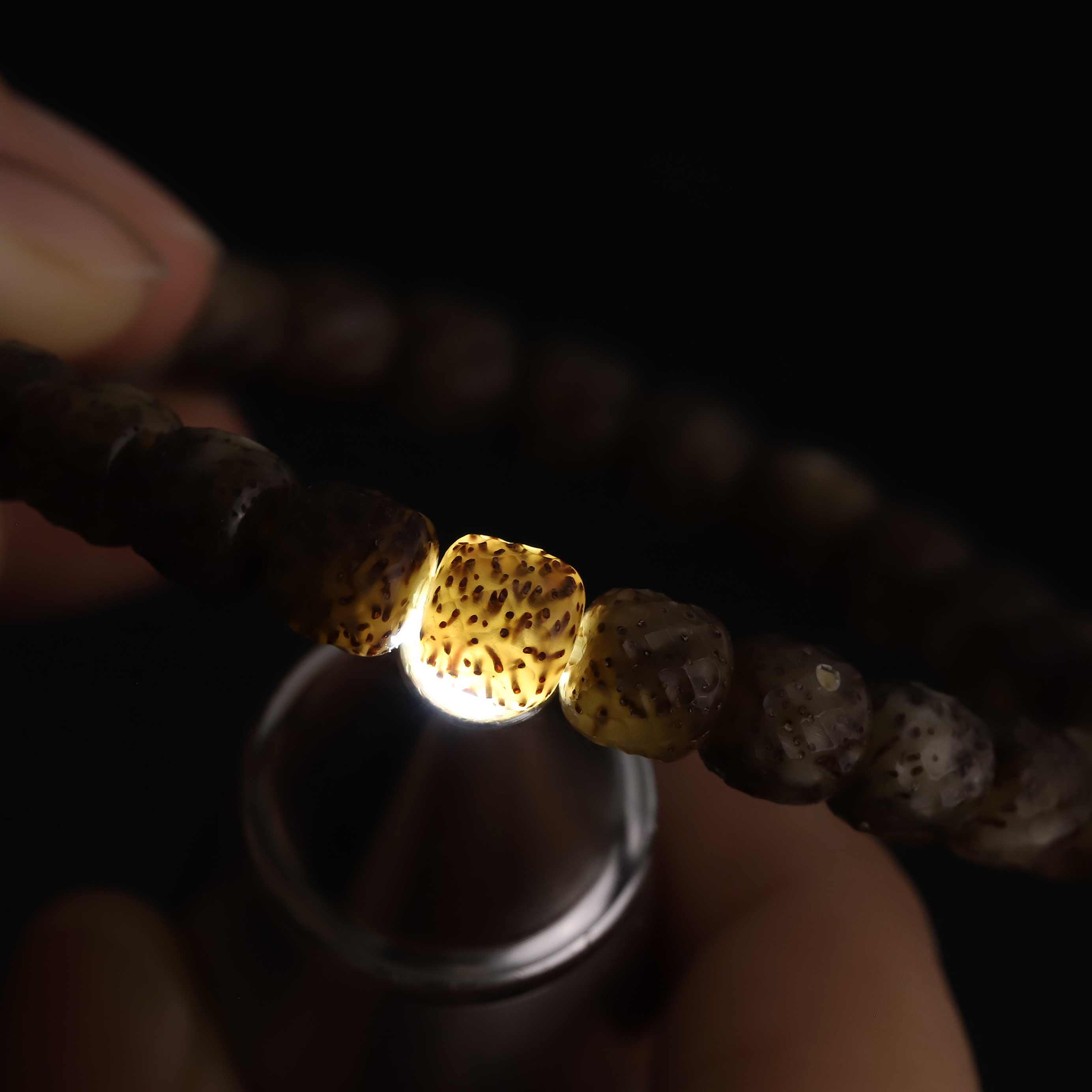 251279 手工雕刻黑冰无相星月菩提