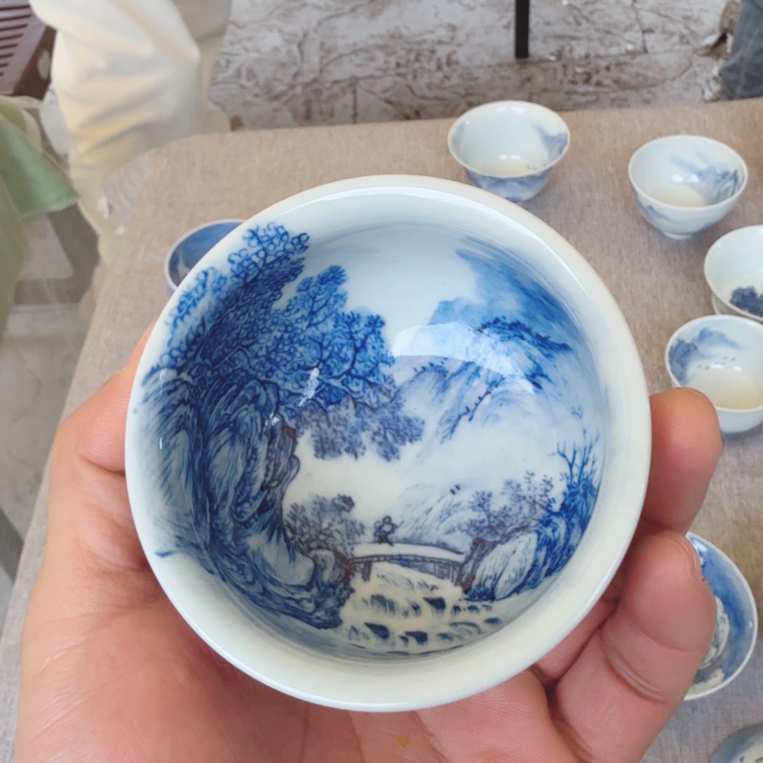 炉式杯啦啦啦啦青花