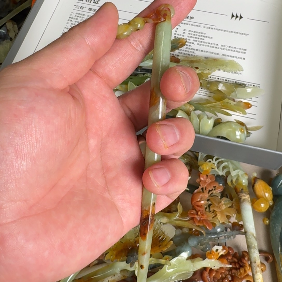 岫玉发饰未镶嵌明君玉簪就是好看