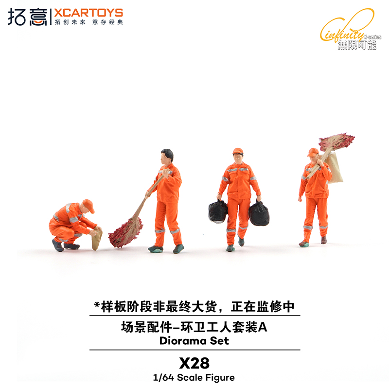 预售/拓意X28人偶套装组合场景1/64道具收藏迷你车模人偶
