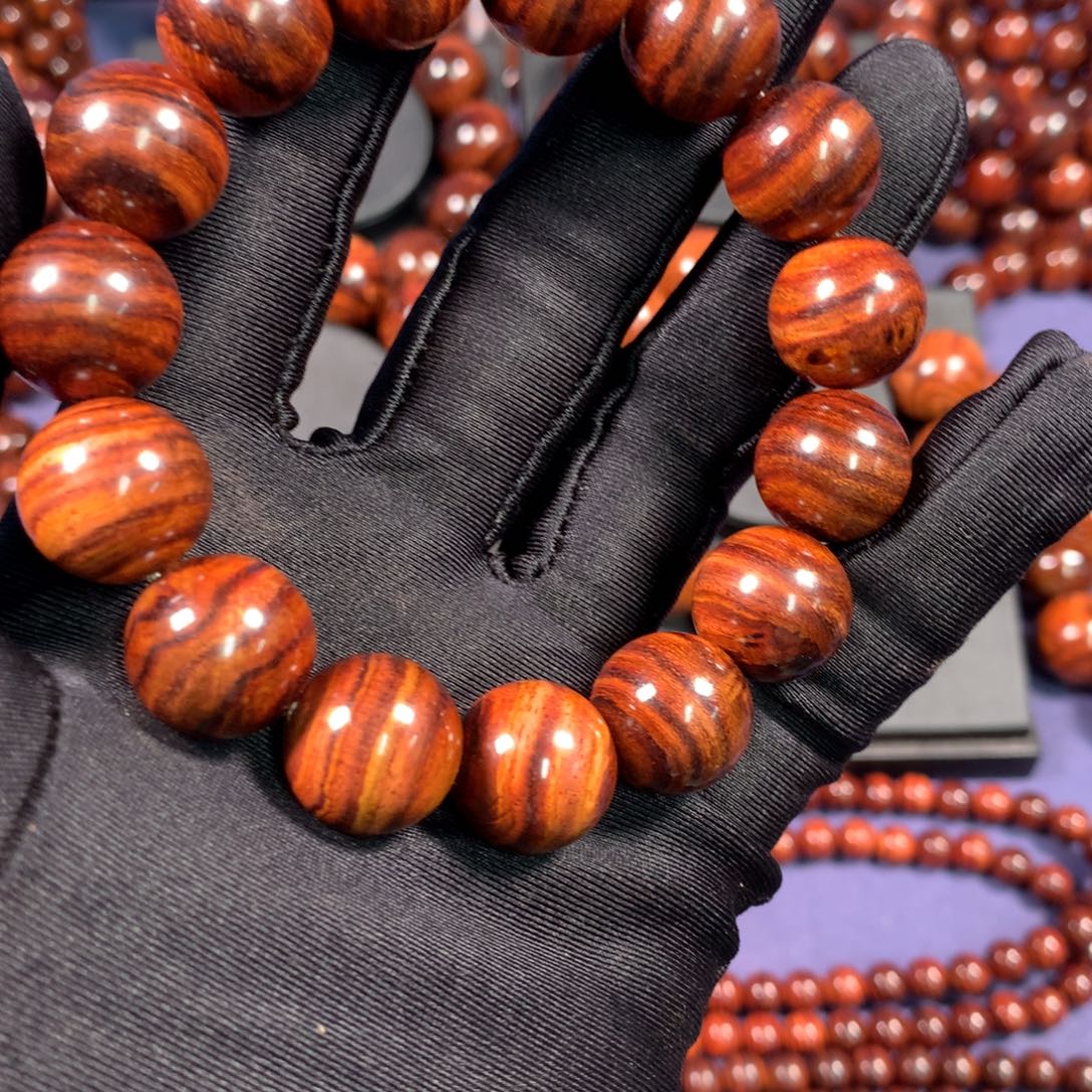 黄花梨/降香黄檀手串/手链1.5山水纹