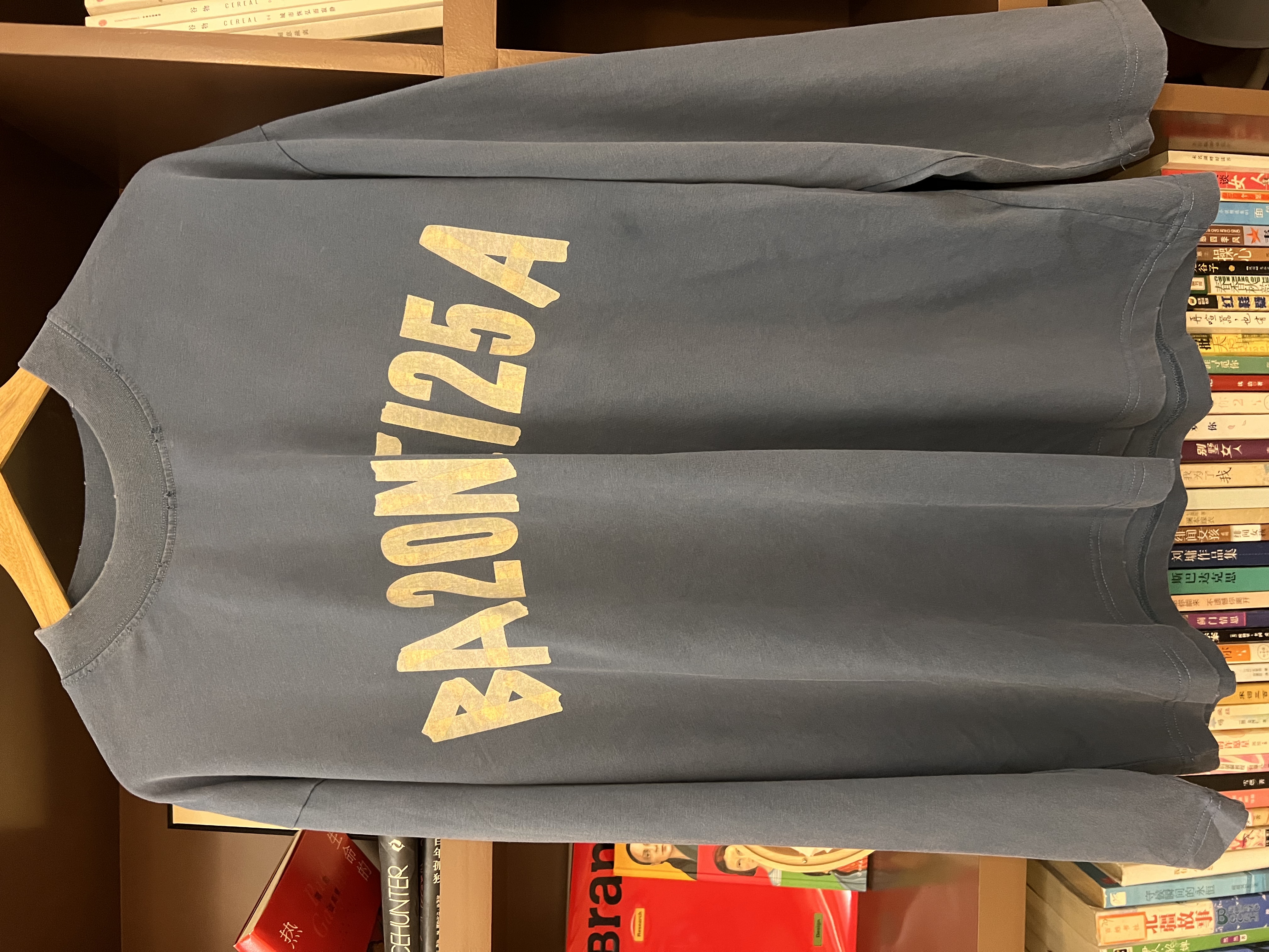 新款小巴子胶带系列字母印花重磅纯棉长袖男女同款