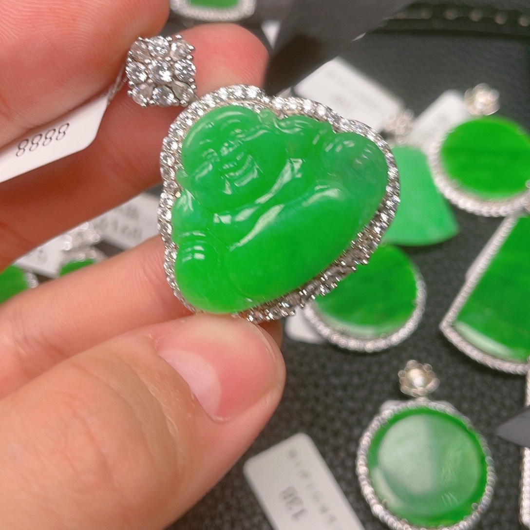 【闪购商品】翡翠吊坠(不含链)银S925镶嵌