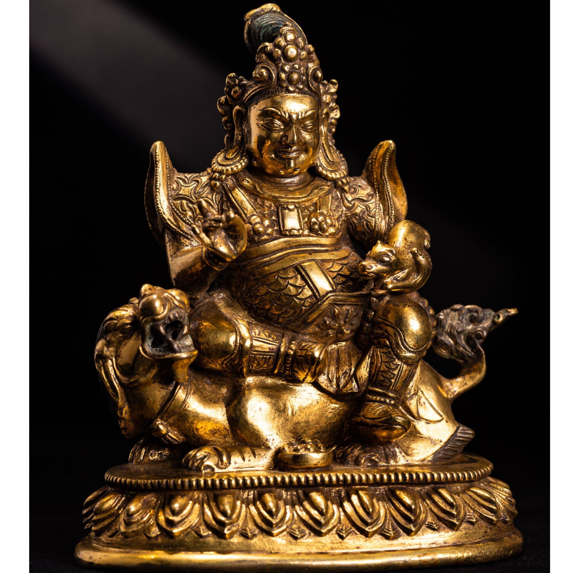 清早期 铜鎏金武财神