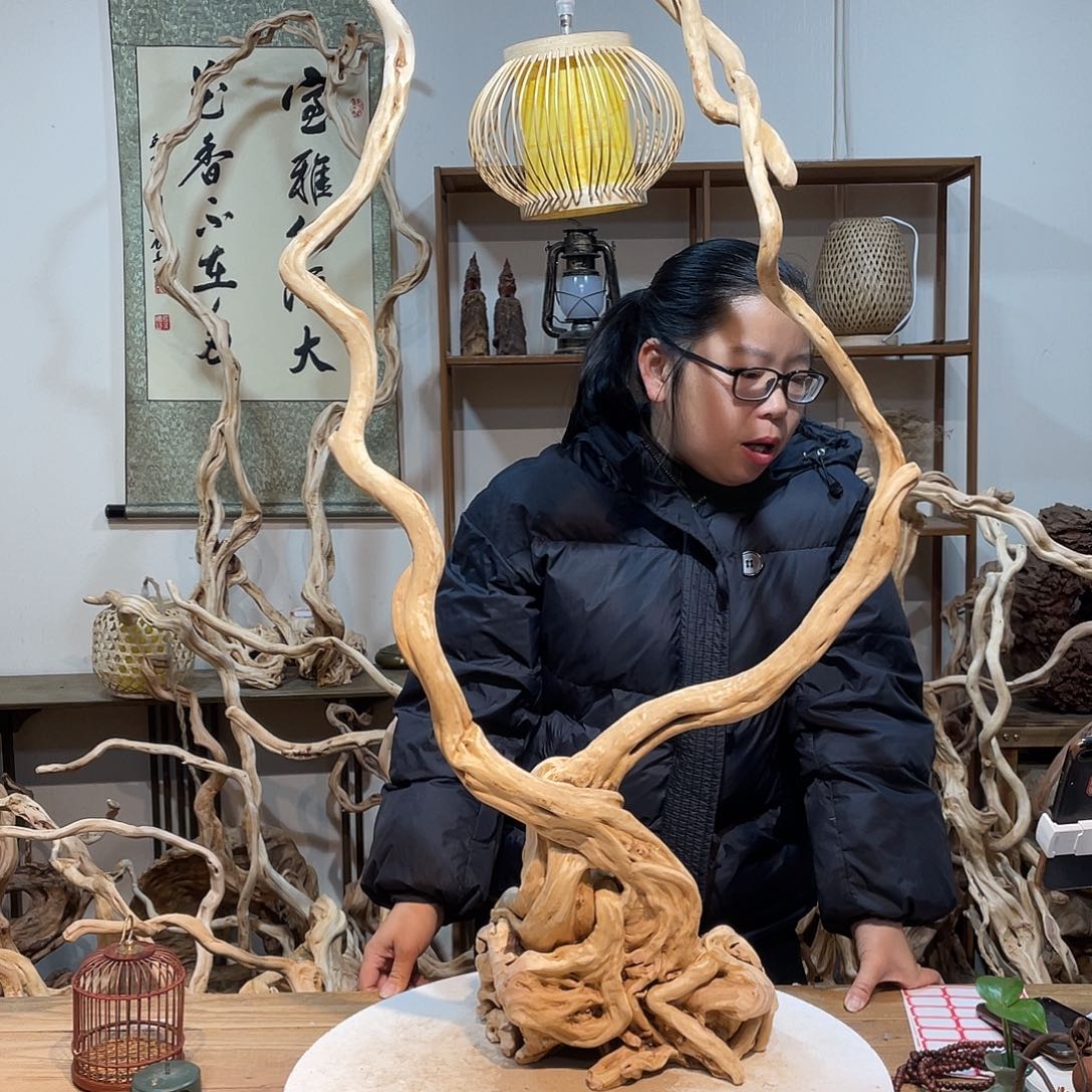 柏木杜鹃根根艺摆件